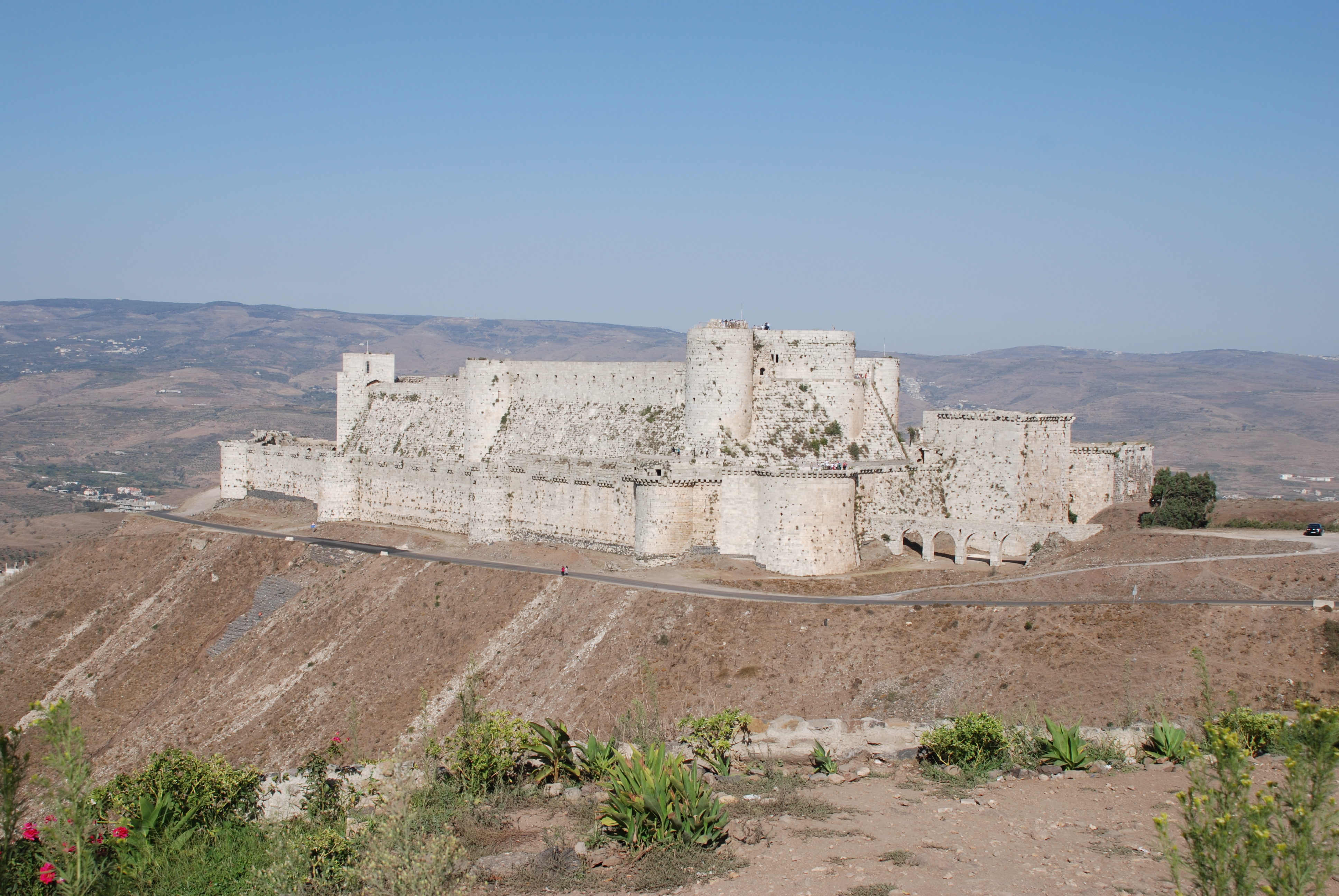 Vista lejana del Krak de los Caballeros